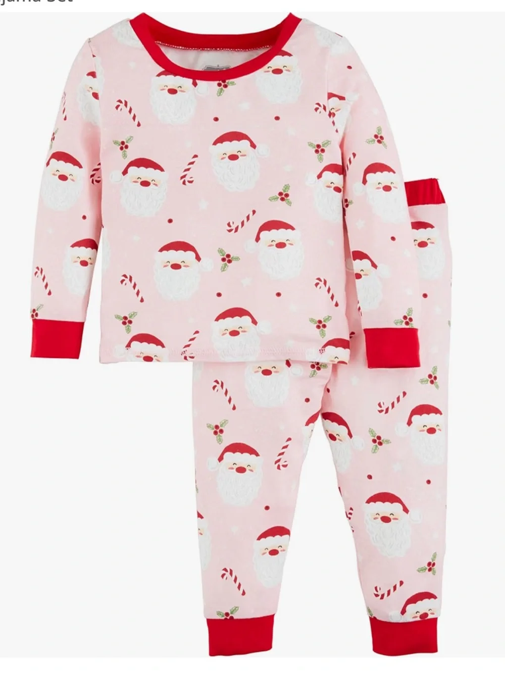 Mud Pie Girls' Mud Pie Children's Santa Glow-in-the-dark Pajama Set 4T